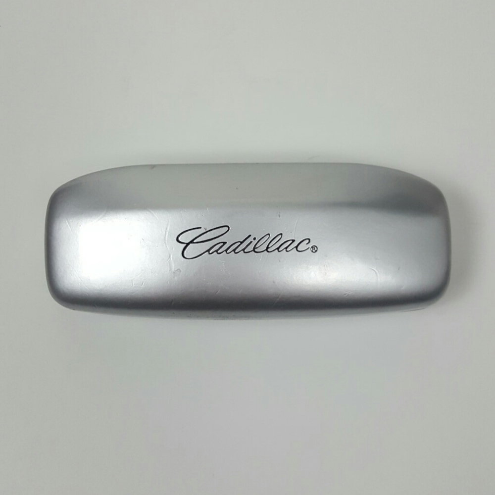 Cadillac reading  glasses case silver